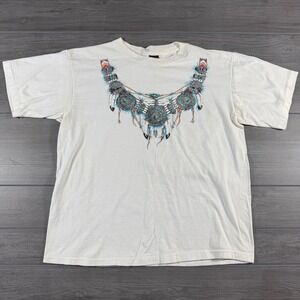 Diamond Dust T-Shirt XL White Vintage Southwestern Glitter Dreamcatcher Graphic